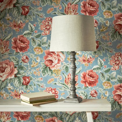 Laura Ashley - Tate Table Lamp Distressed Grey and Polished Chrome (Base Only)