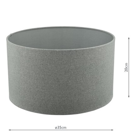 Dar - Pyramid Grey Linen Drum Shade 35cm