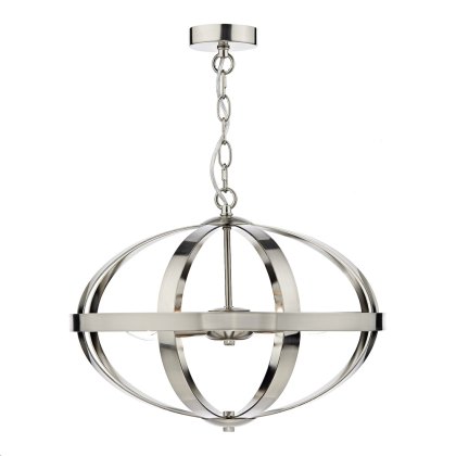 Dar - Symbol 3 Light Pendant (Satin Chrome)
