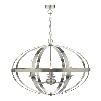 Dar - Symbol 6 Light Pendant (Satin Chrome)