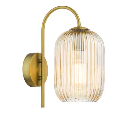 Dar - Idra Wall Light Aged Bronze with Champagne Glass