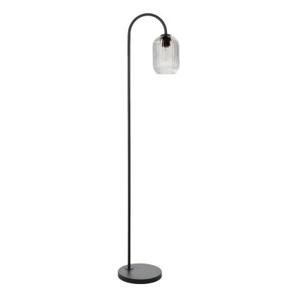 Dar - Idra Floor Lamp Matt Black with Clear Glass