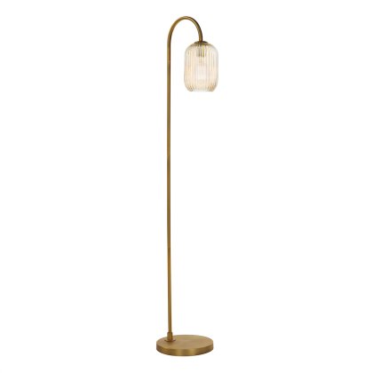 Dar - Idra Floor Lamp Aged Bronze with Champagne Glass