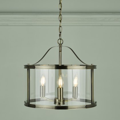 Laura Ashley - Harrington 5 Light Pendant Matt Black and Glass