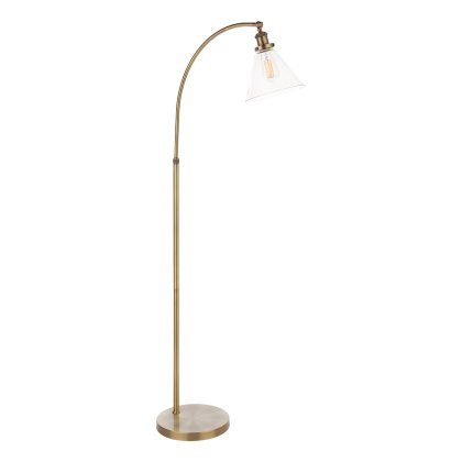 Laura Ashley - Isaac Floor Lamp (Antique Brass and Glass)