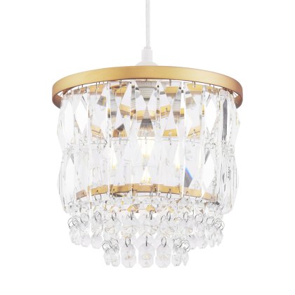Laura Ashley - Rhosill Easy Fit Pendant (Antique Brass and Crystal)