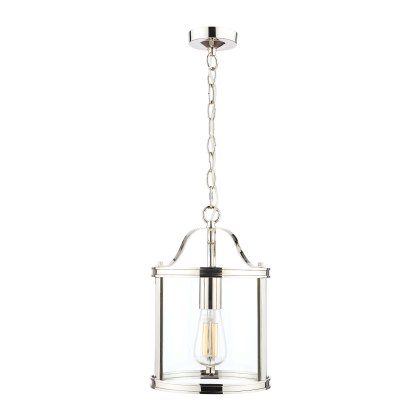 Laura Ashley - Harrington Lantern Polished Nickel Glass