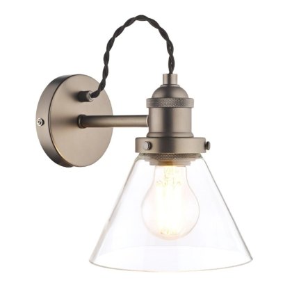 Laura Ashley - Isaac Industrial Nickel 1 Light Wall Light