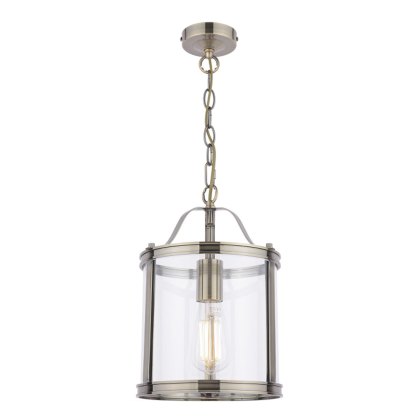 Laura Ashley - Harrington Pendant (Antique Brass Glass)