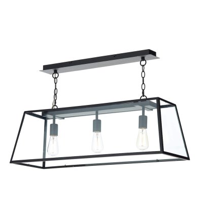 Dar - Academy 3 Light Pendant Black