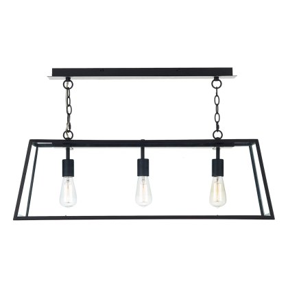 Dar - Academy 3 Light Pendant Black