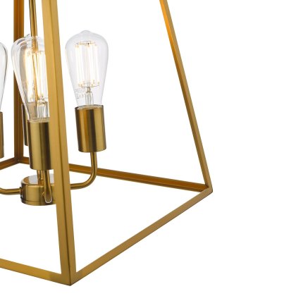 Dar - Academy 4 Light Lantern Natural Brass