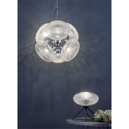 Dar - Bibiana 6 Light Pendant Polished Chrome And Clear Glass