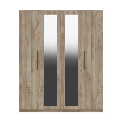 Dorset - Four Door Wardrobe with Two Mirrors (Soft Close)