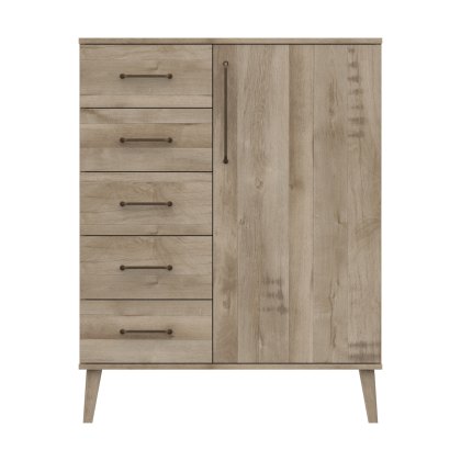Dorset - Five Drawer Cabinet with Hanging Storage (Soft Close)