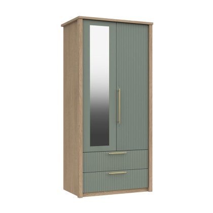 Exeter - Two Door Wardrobe with Drawers and Mirror (Soft Close) Exeter - Two Door Wardrobe with Drawers and Mirror (Soft Close)