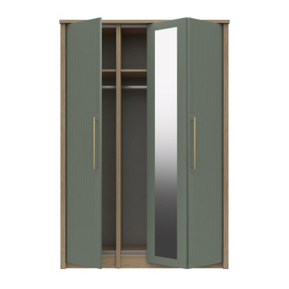Exeter - Three Door Bifold Wardrobe with Mirror (Soft Close)