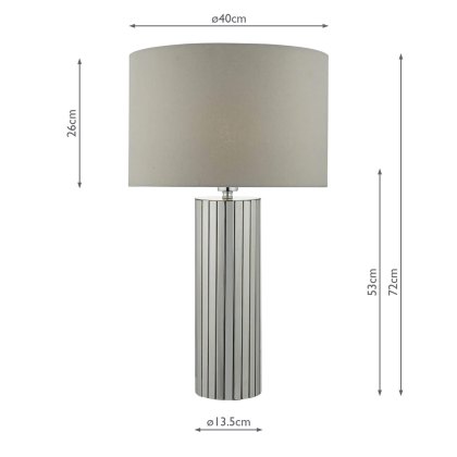 Dar - Cassandra Table Lamp Polished Chrome With Shade