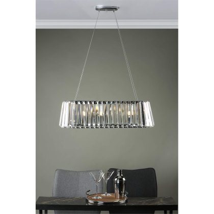 Dar - Cecilia 3 Light G9 Oval Linear Pendant Bar