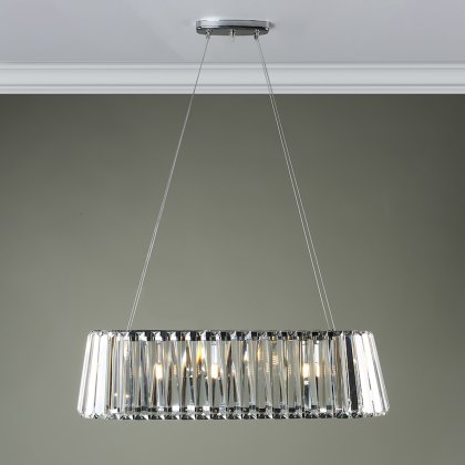 Dar - Cecilia 3 Light G9 Oval Linear Pendant Bar