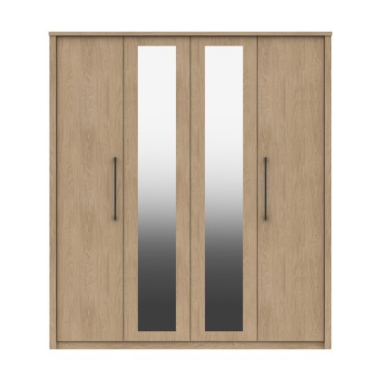 Newquay - Four Door Wardrobe with Two Mirrors (Soft Close) Newquay - Four Door Wardrobe with Two Mirrors (Soft Close)