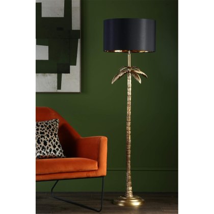 Dar - Coco Floor Lamp With Shade (Antique Gold)