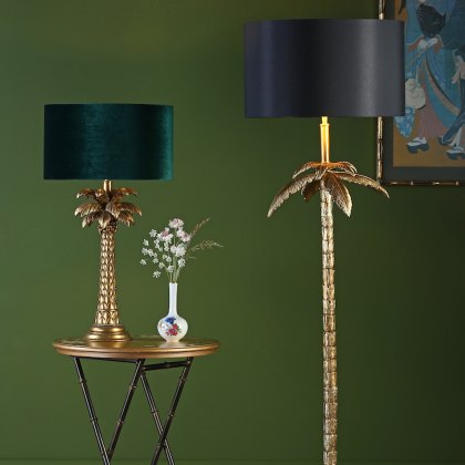 Dar - Coco Floor Lamp With Shade (Antique Gold)