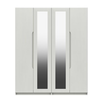 Paignton - Four Door Bifold Wardrobe with Two Mirrors (Soft Close)