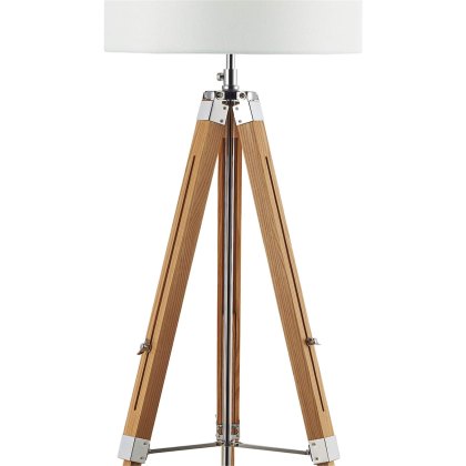Dar - Easel Tripod Floor Lamp Light Wood Polished Chrome Base Only