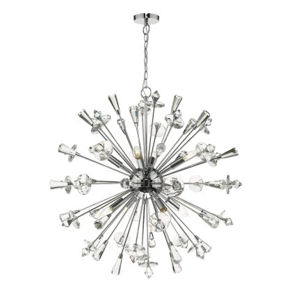 Dar - Exodus 8 Light Pendant Polished Chrome Crystal