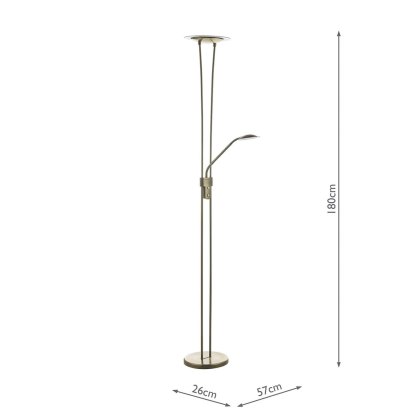 Dar - Hahn Mother Child Floor Lamp Antique Brass LED