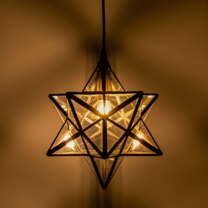 Dar - Ilario Small Star Pendant Antique Brass Glass