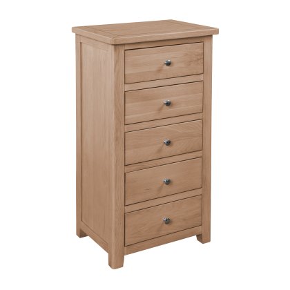 Hartford - 5 Drawer Wellington Chest (Oak)