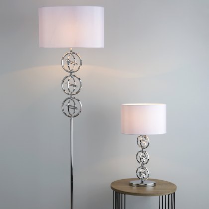 Dar - Innsbruck Floor Lamp Polished Chrome With Shade