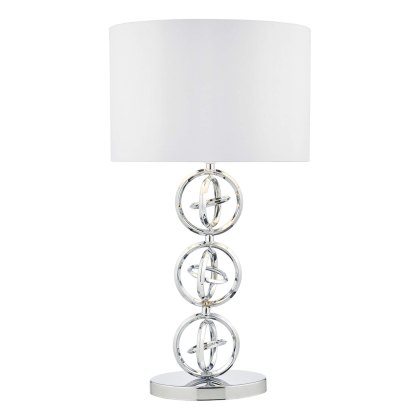 Dar - Innsbruck Table Lamp Polished Chrome With Shade