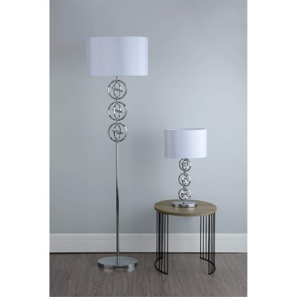 Dar - Innsbruck Table Lamp Polished Chrome With Shade
