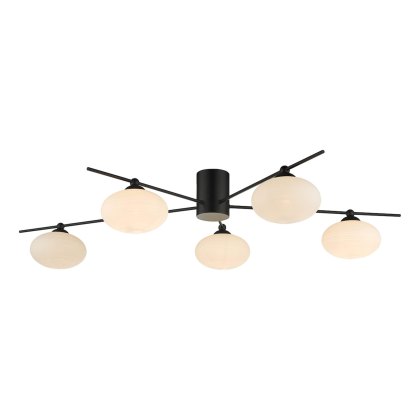 Dar - Jasper 5 Light Semi Flush Finished in Matt Black