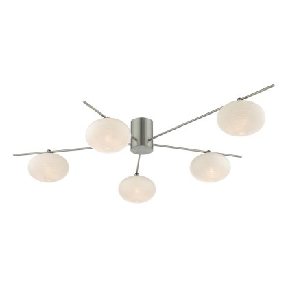 Dar - Jasper 5 Light Semi Flush Nickel