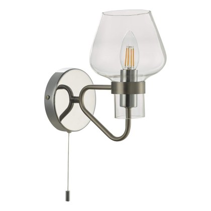 Dar - Keta Wall Light Satin Chrome Glass