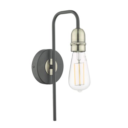 Dar - Kiefer Wall Light Black Antique Brass