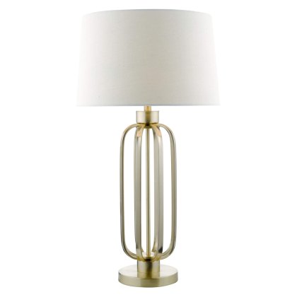 Dar - Lucie Table Lamp Satin Brass With Shade