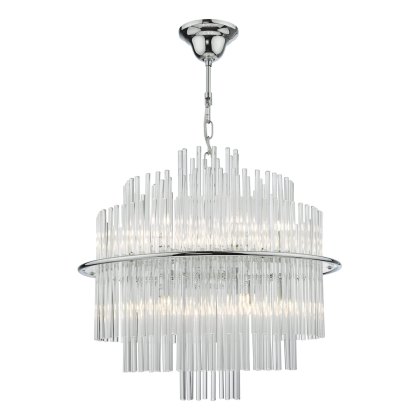 Dar - Lukas 13 Light Pendant Polished Chrome Glass