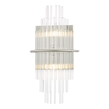 Dar - Lukas 2 Light Wall Light Polished Chrome Glass