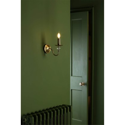Dar - Lyzette Wall Light Aged Brass Ribbed Glass