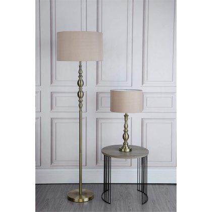Dar - Madrid Table Lamp Antique Brass With Shade