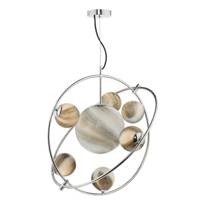 Dar - Mikara 7 Light Pendant Polished Chrome Glass