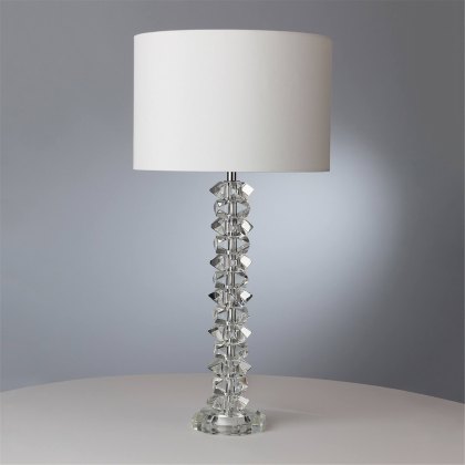 Dar - Mina Table Lamp Polished Chrome Crystal With Shade