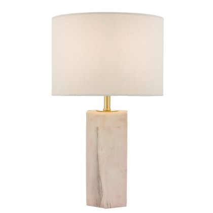 Dar - Nalani Table Lamp Pink Marble Effect With Shade Dar - Nalani Table Lamp Pink Marble Effect With Shade