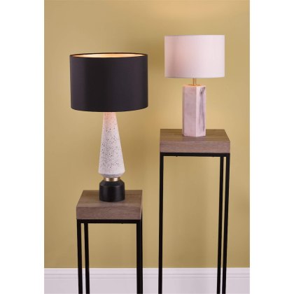 Dar - Nalani Table Lamp Pink Marble Effect With Shade