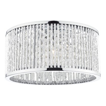 Dar - Nantes 3 Light Flush Polished Chrome Alum